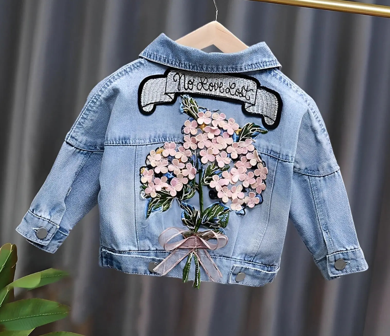 Mädchen "Streetwear Flower" Jeans Jacke