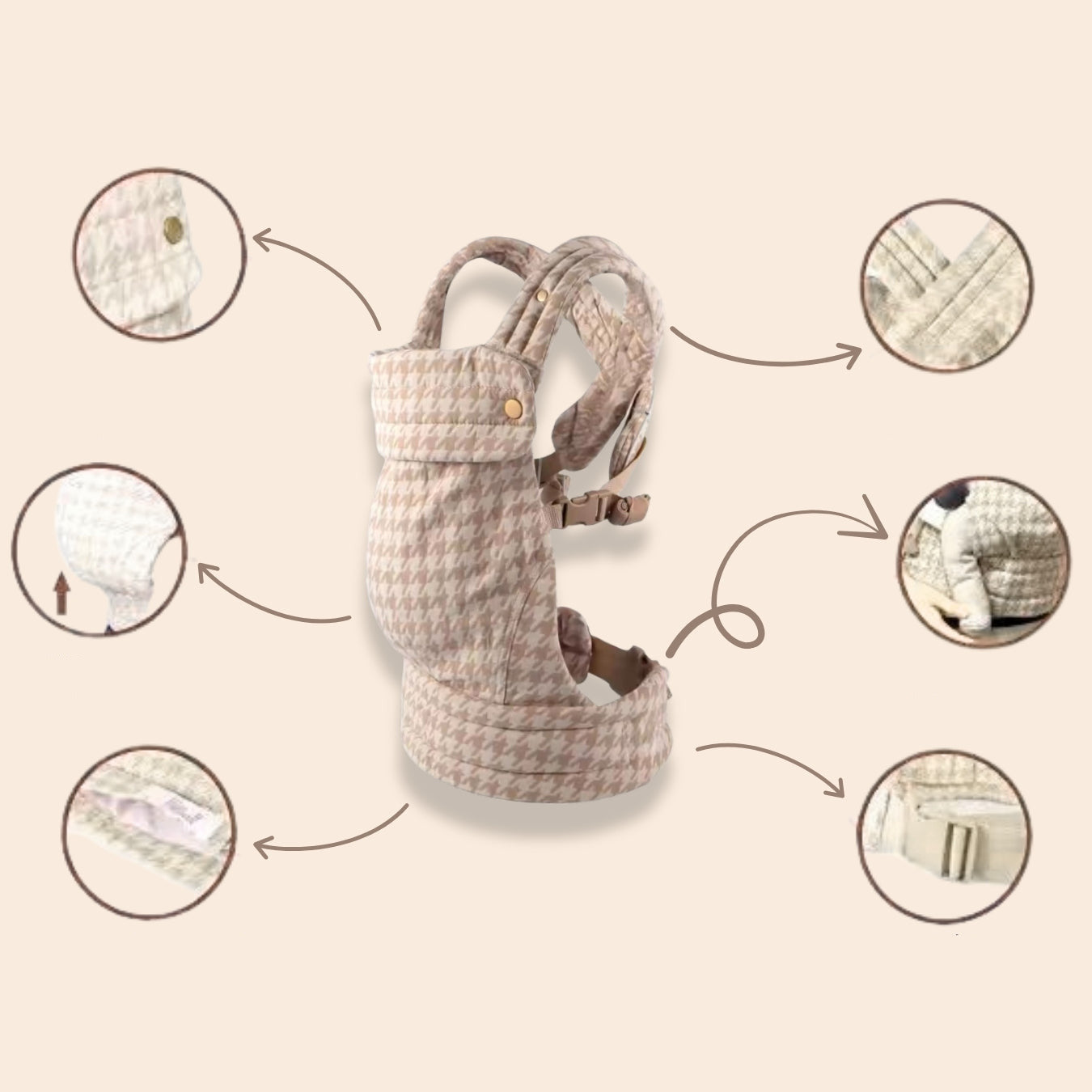 Ergonomic baby carrier made from woven cotton