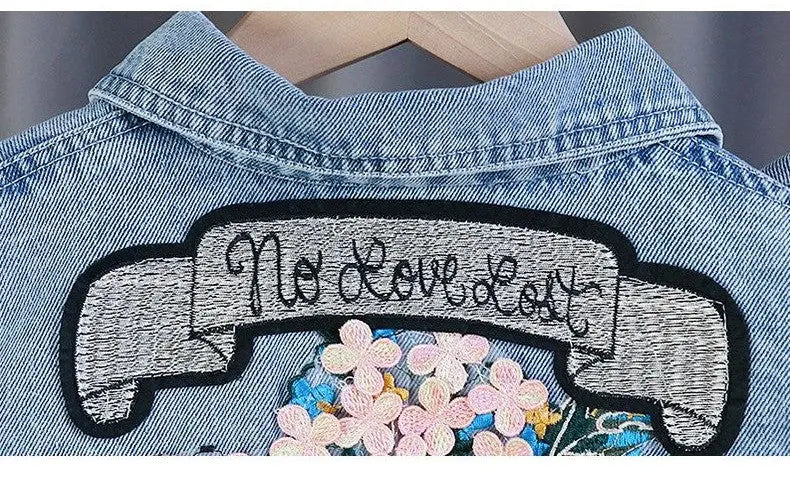 Mädchen "Streetwear Flower" Jeans Jacke