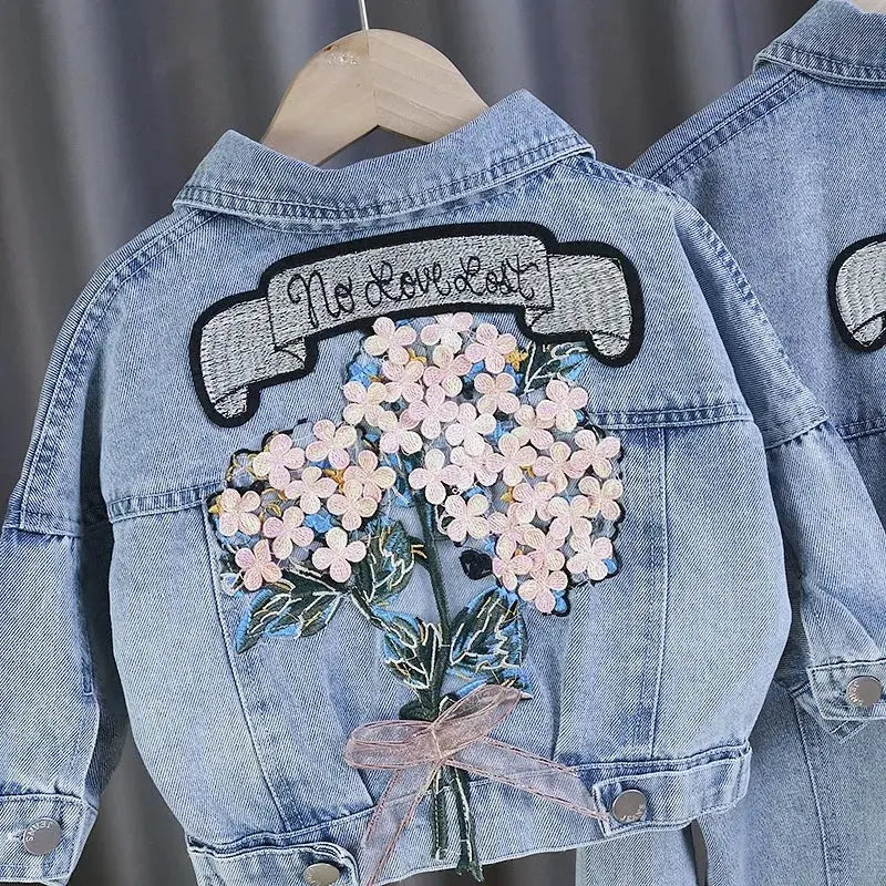 Mädchen "Streetwear Flower" Jeans Jacke