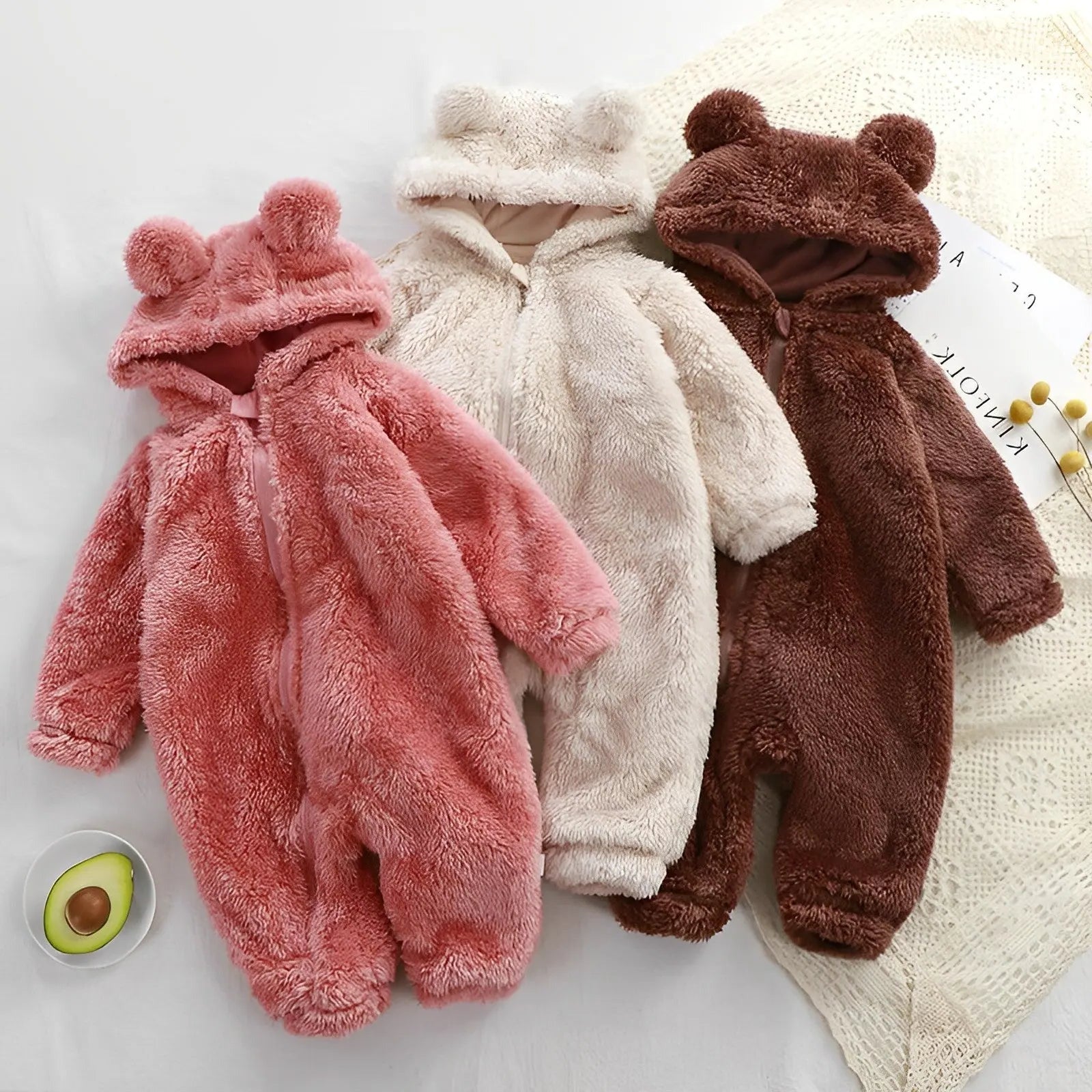 Baby bear overall, teddy suit babies, 50-75, Alamea teddy suit
