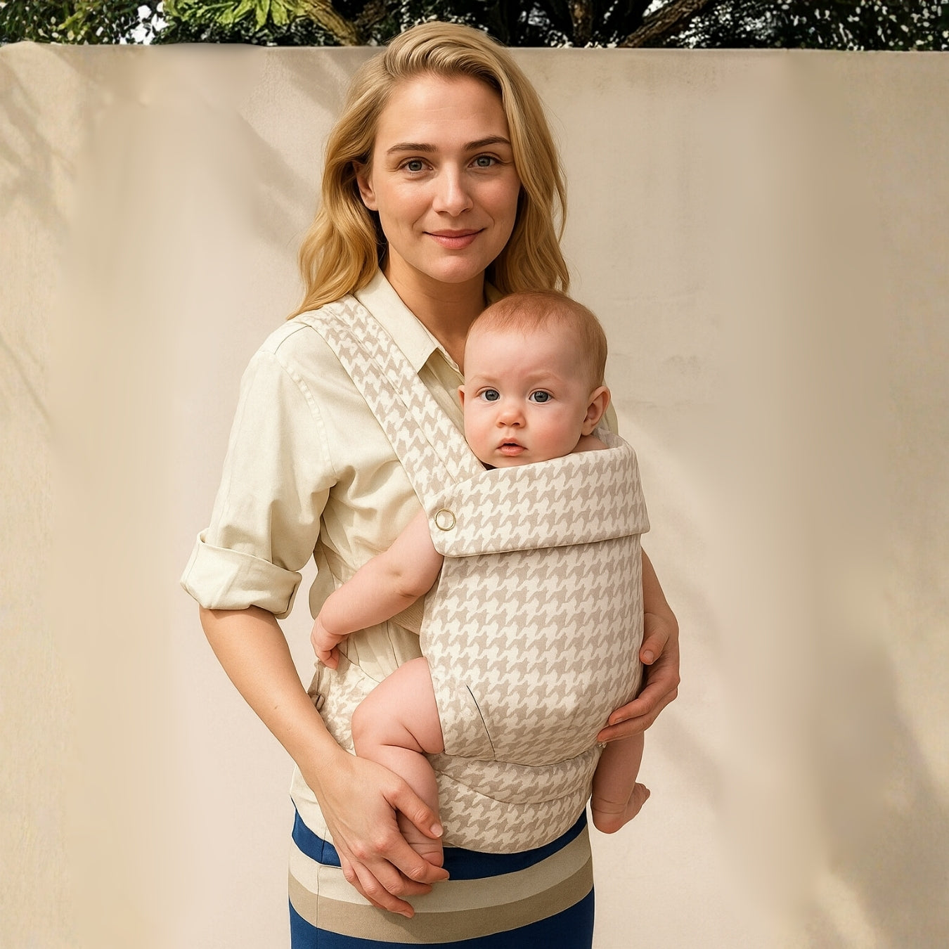 Ergonomische Babytrage aus gewebter Baumwolle