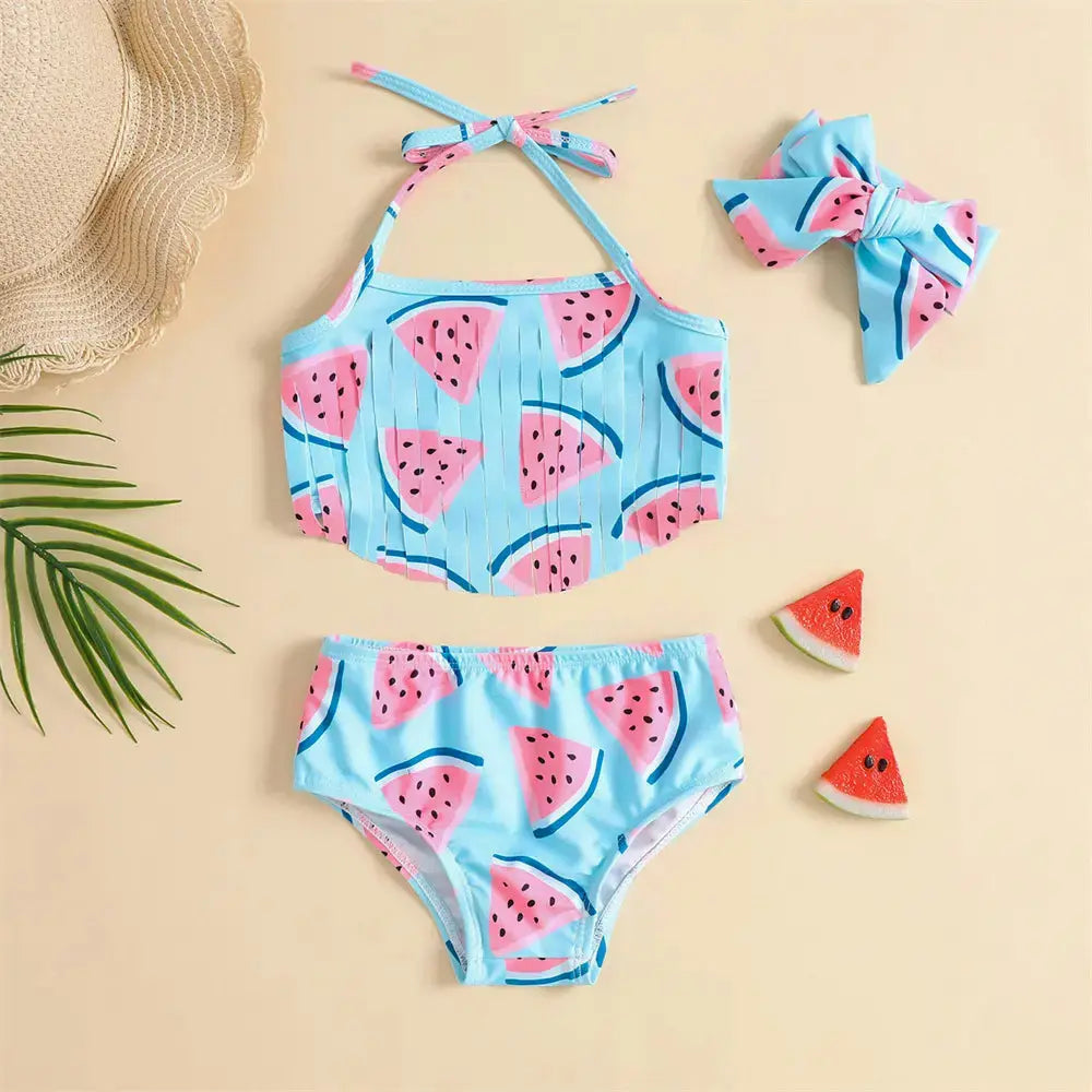 NEW Toddler Baby Girls Swimwear Cute Fruit Pirnt Summer Baby Girls Swimsuit Newborn Baby Two Piece Bathing Suit Beachwear