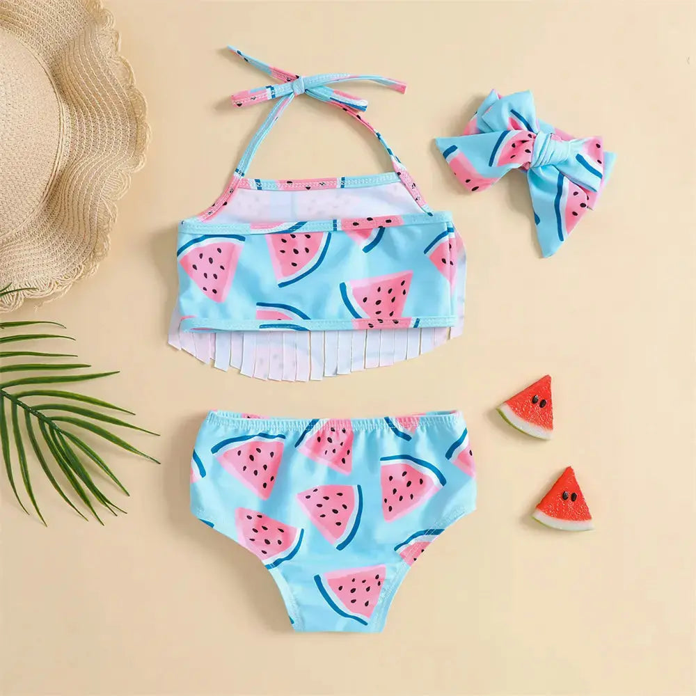 NEW Toddler Baby Girls Swimwear Cute Fruit Pirnt Summer Baby Girls Swimsuit Newborn Baby Two Piece Bathing Suit Beachwear