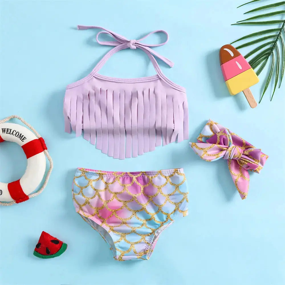 NEW Toddler Baby Girls Swimwear Cute Fruit Pirnt Summer Baby Girls Swimsuit Newborn Baby Two Piece Bathing Suit Beachwear