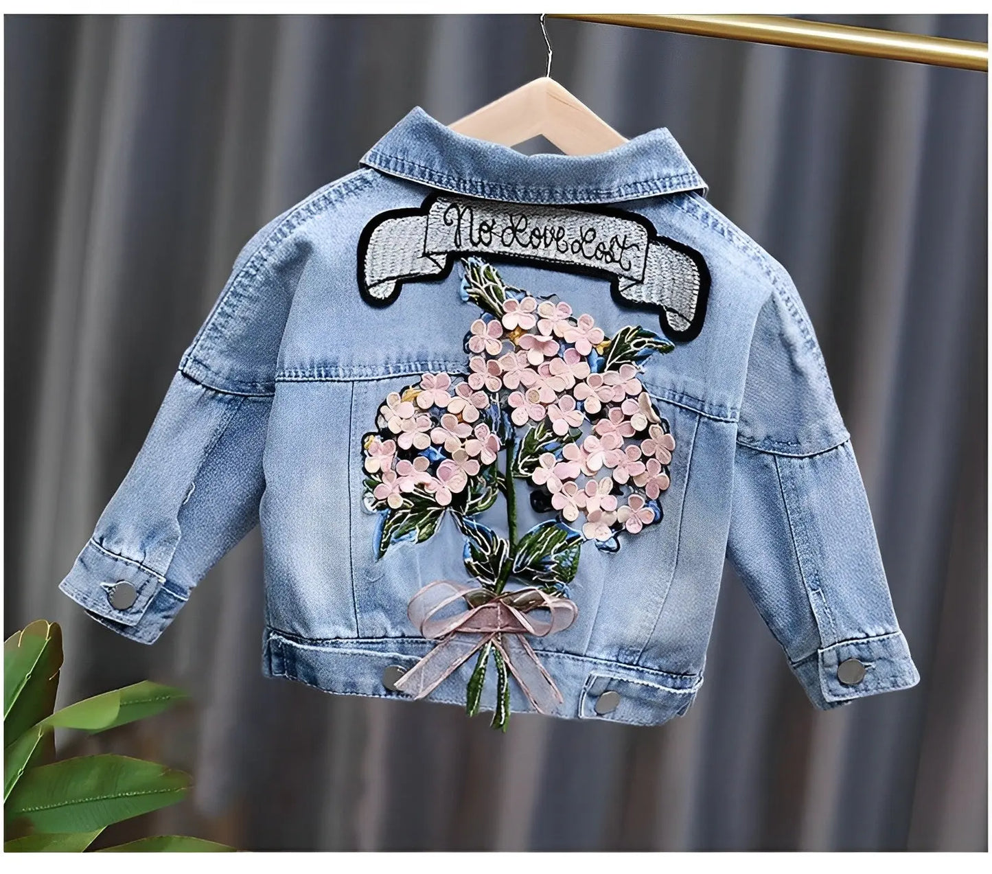 Mädchen "Streetwear Flower" Jeans Jacke